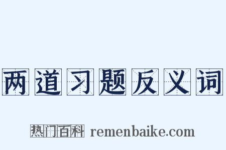 两道习题反义词是什么意思的图片